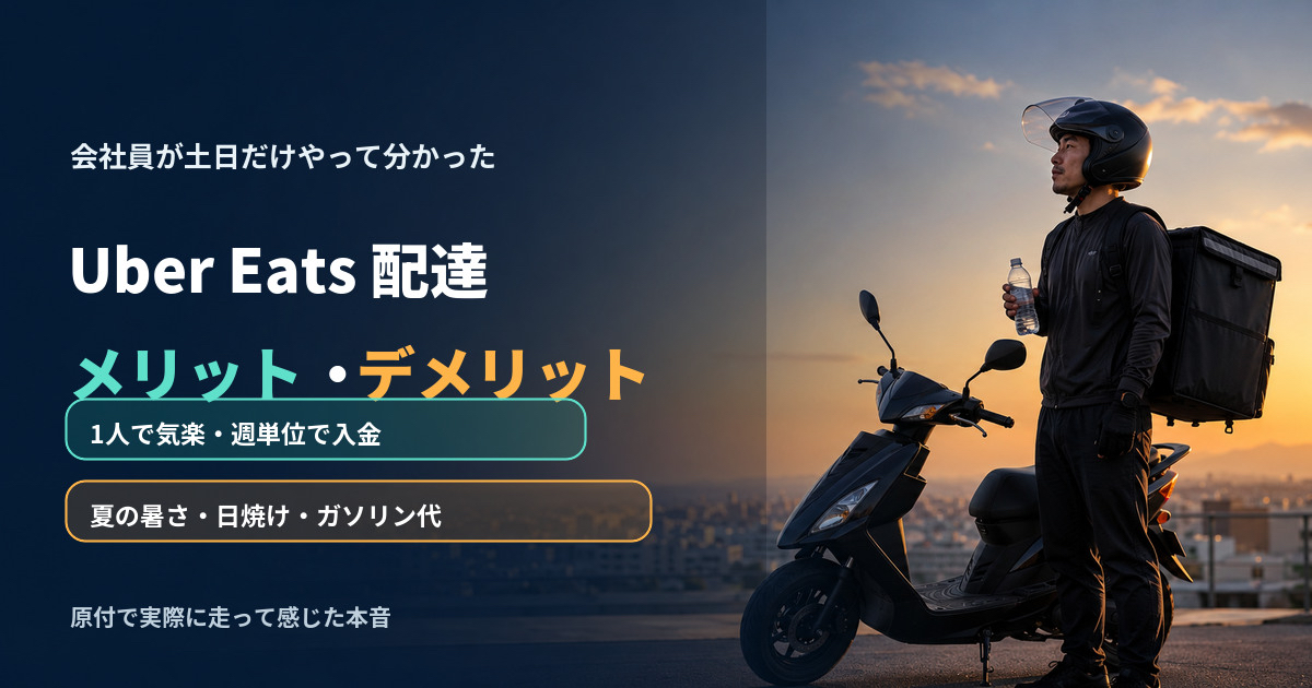 原付でUber Eats配達をした会社員が感じたメリットとデメリット